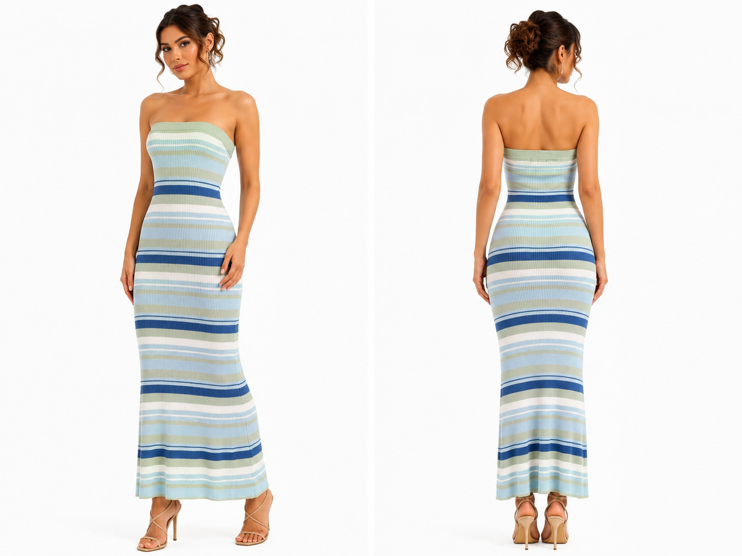 Striped Strapless Knit Maxi Dress 🍓⭐