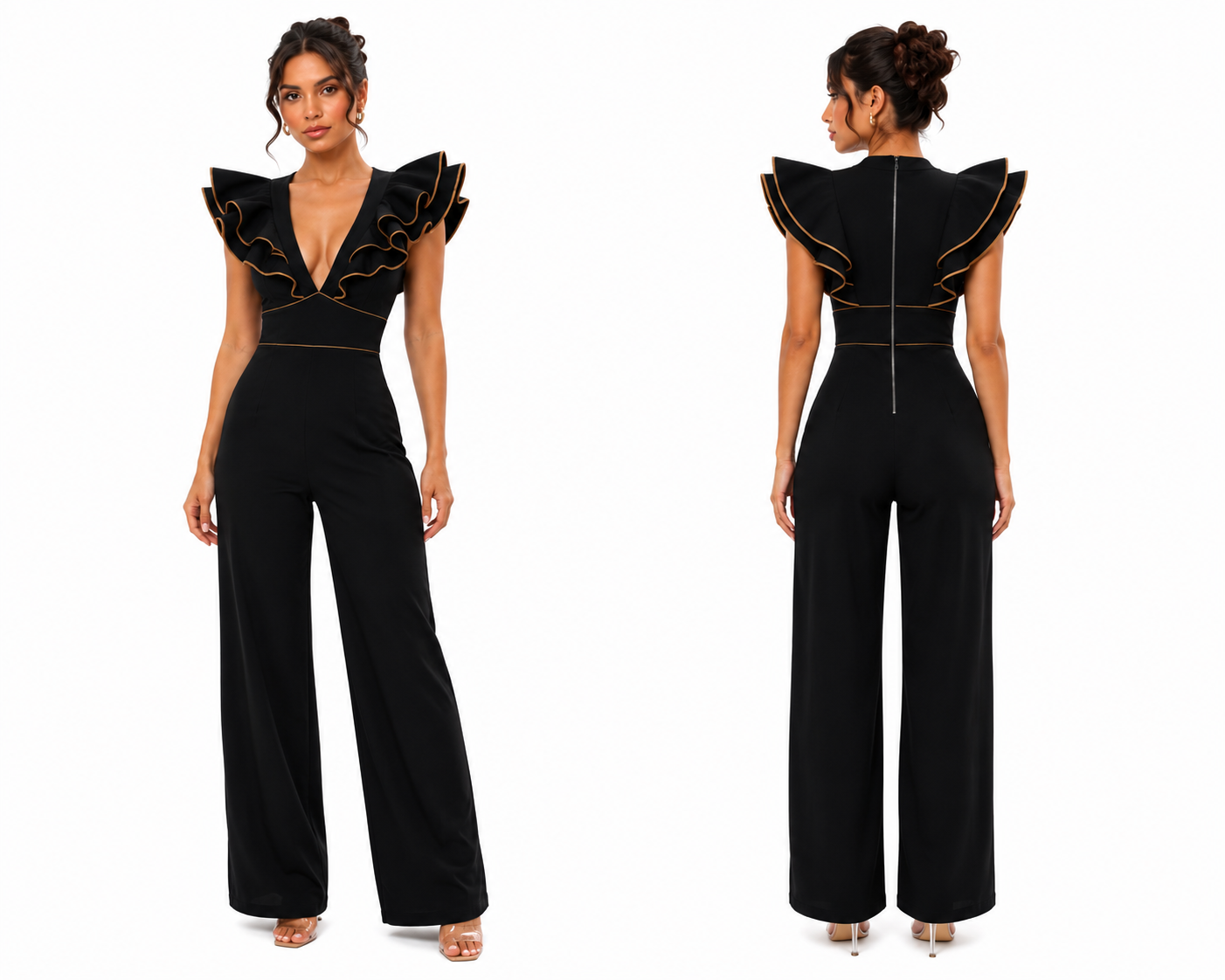 Ruffle Shoulder Wide-Leg Jumpsuit 🍓✨