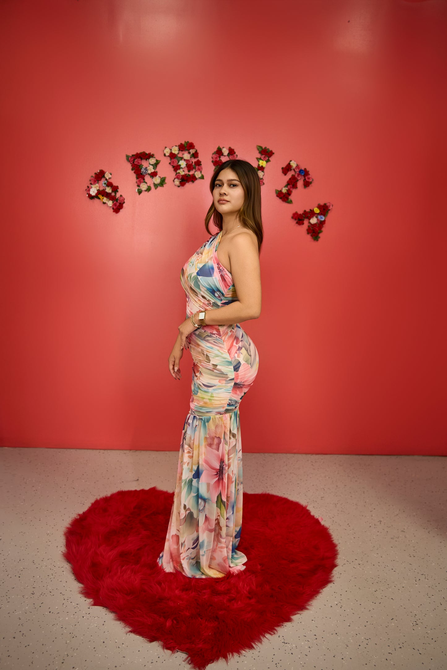 Vestido Largo con Estampado multicolor