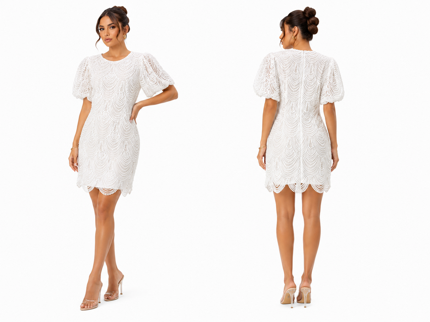 White Noir Puff Dress 🍓⭐️