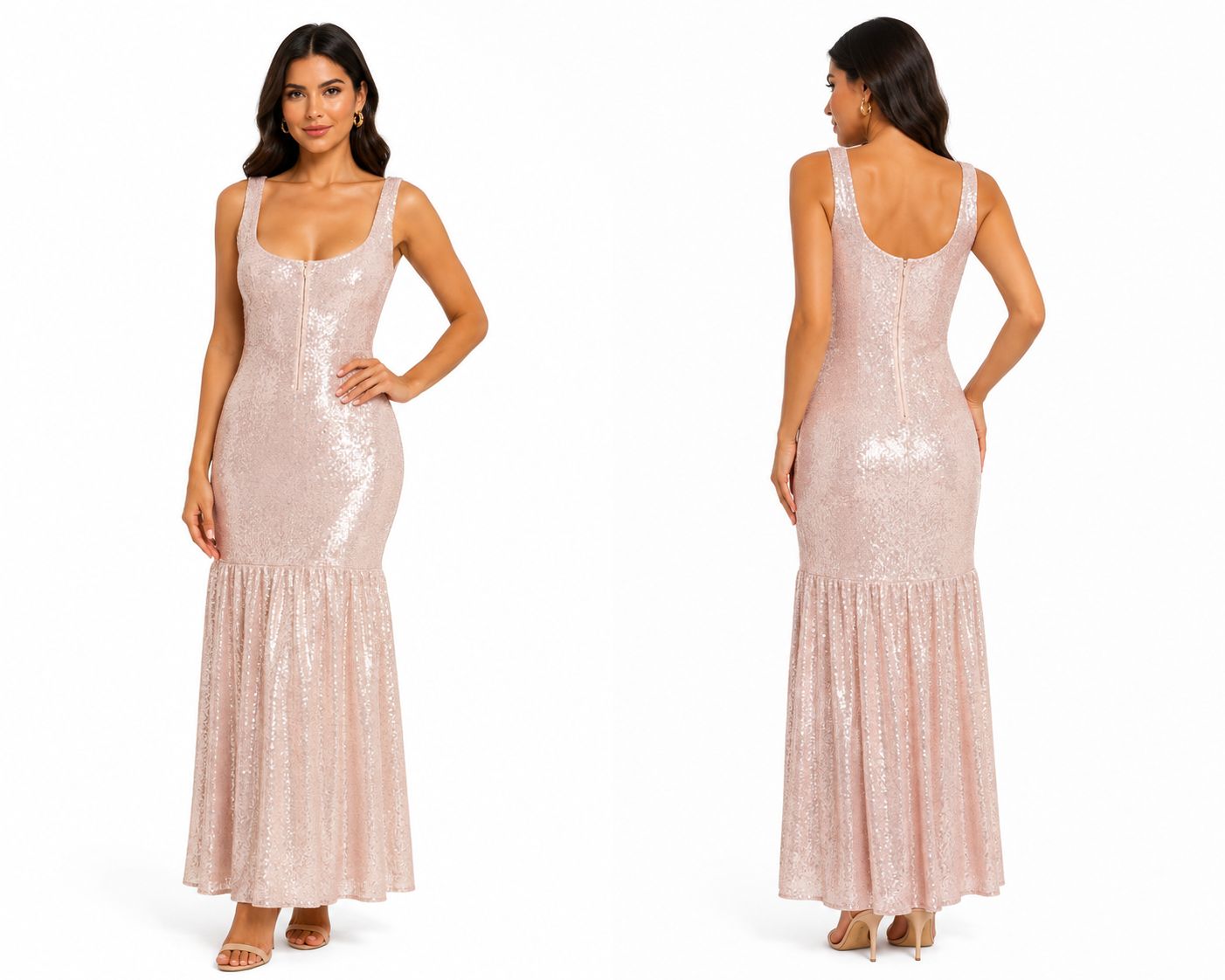 Shimmer Scoop-Neck Maxi Dress 🍓✨