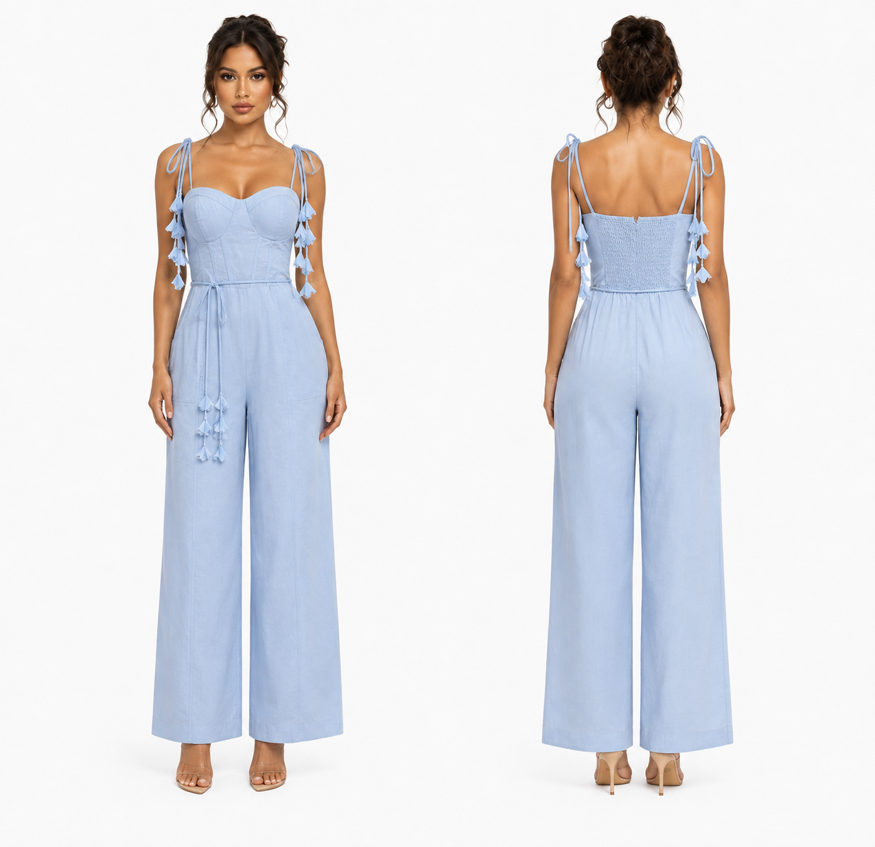 Tie-Shoulder Wide-Leg Jumpsuit