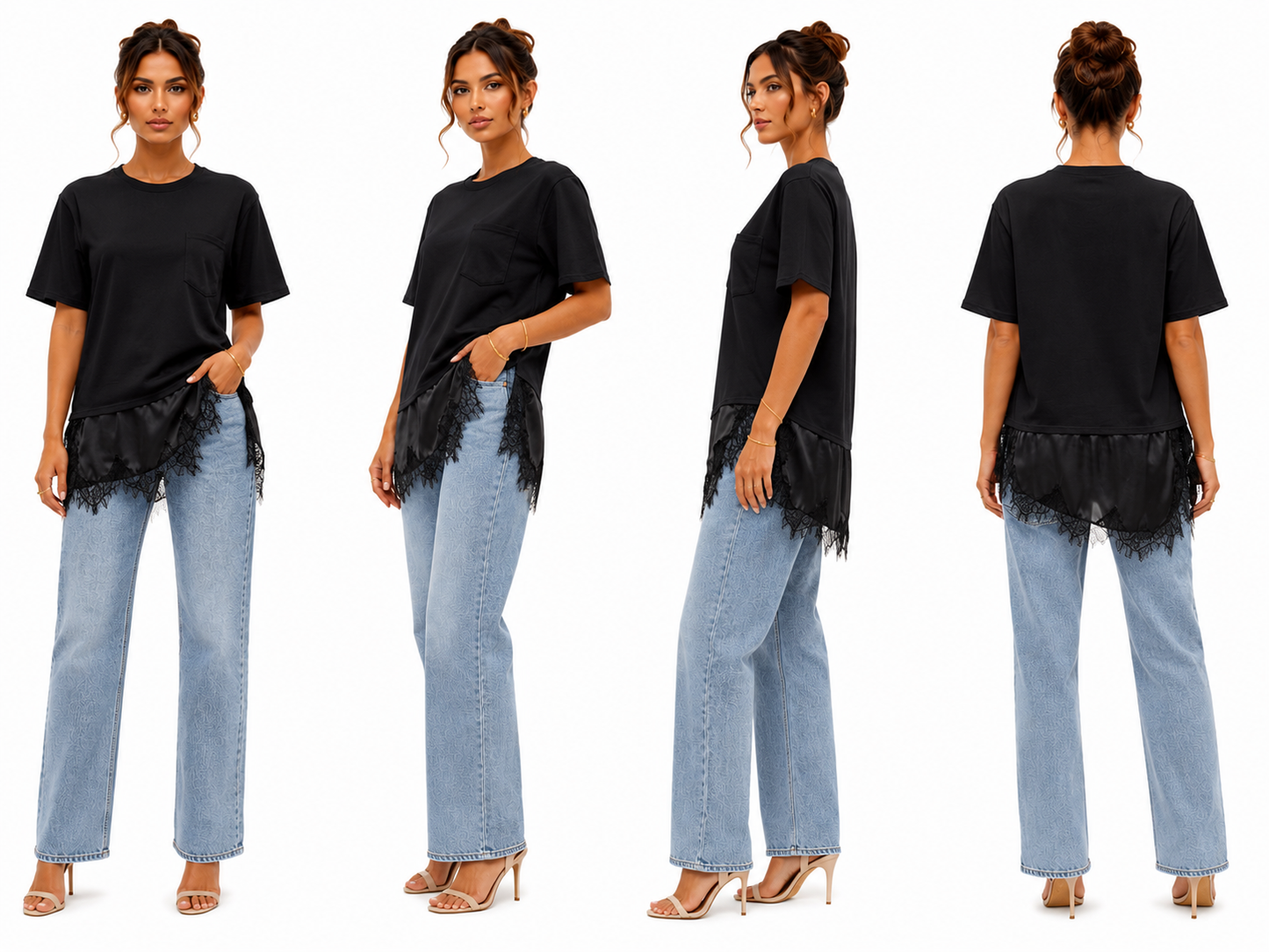 Lace Hem Oversized Tee 🍓⭐
