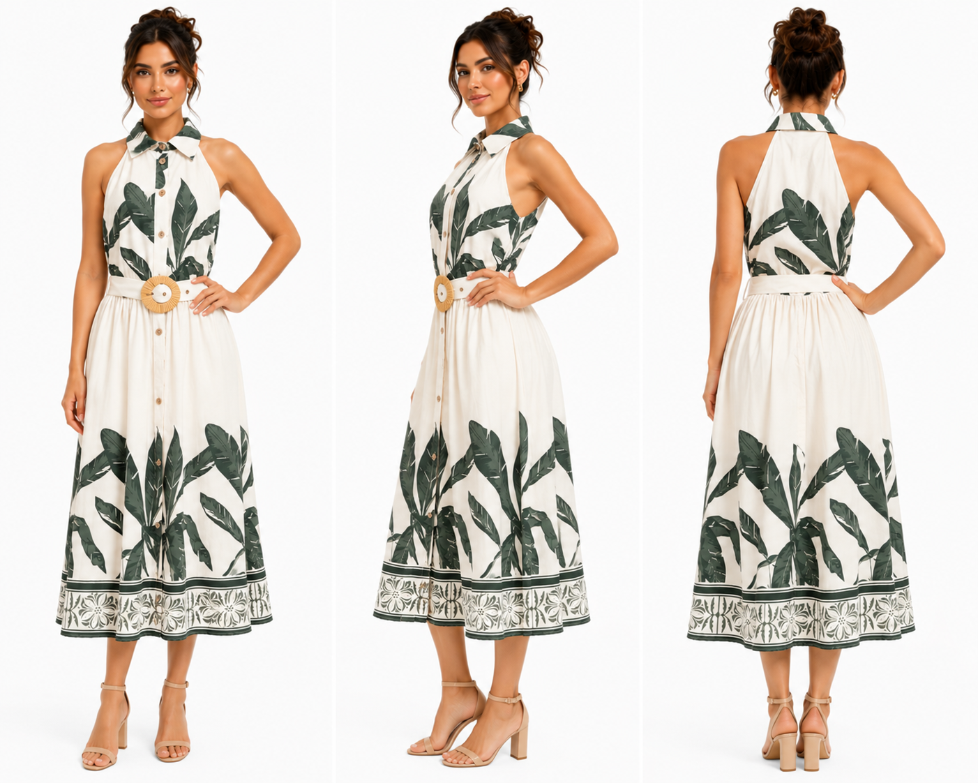 Tropical Halter Midi Dress 🍓⭐