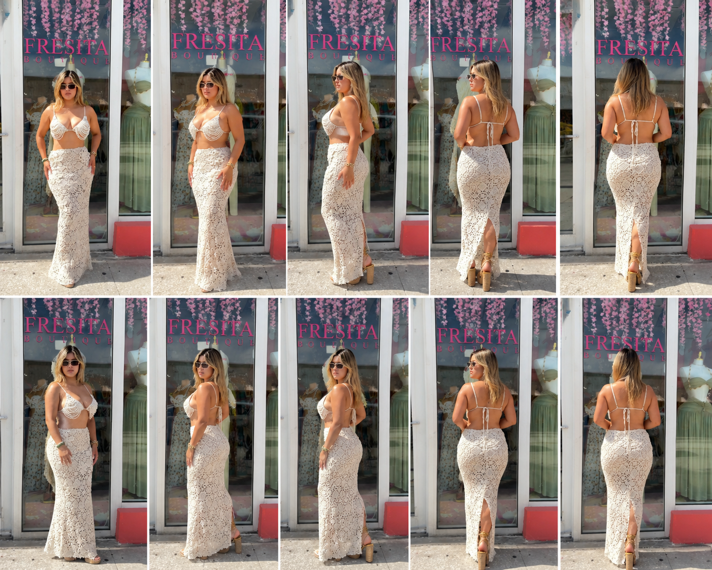 Pearl Embellished Maxi Skirt Set ❤️⭐