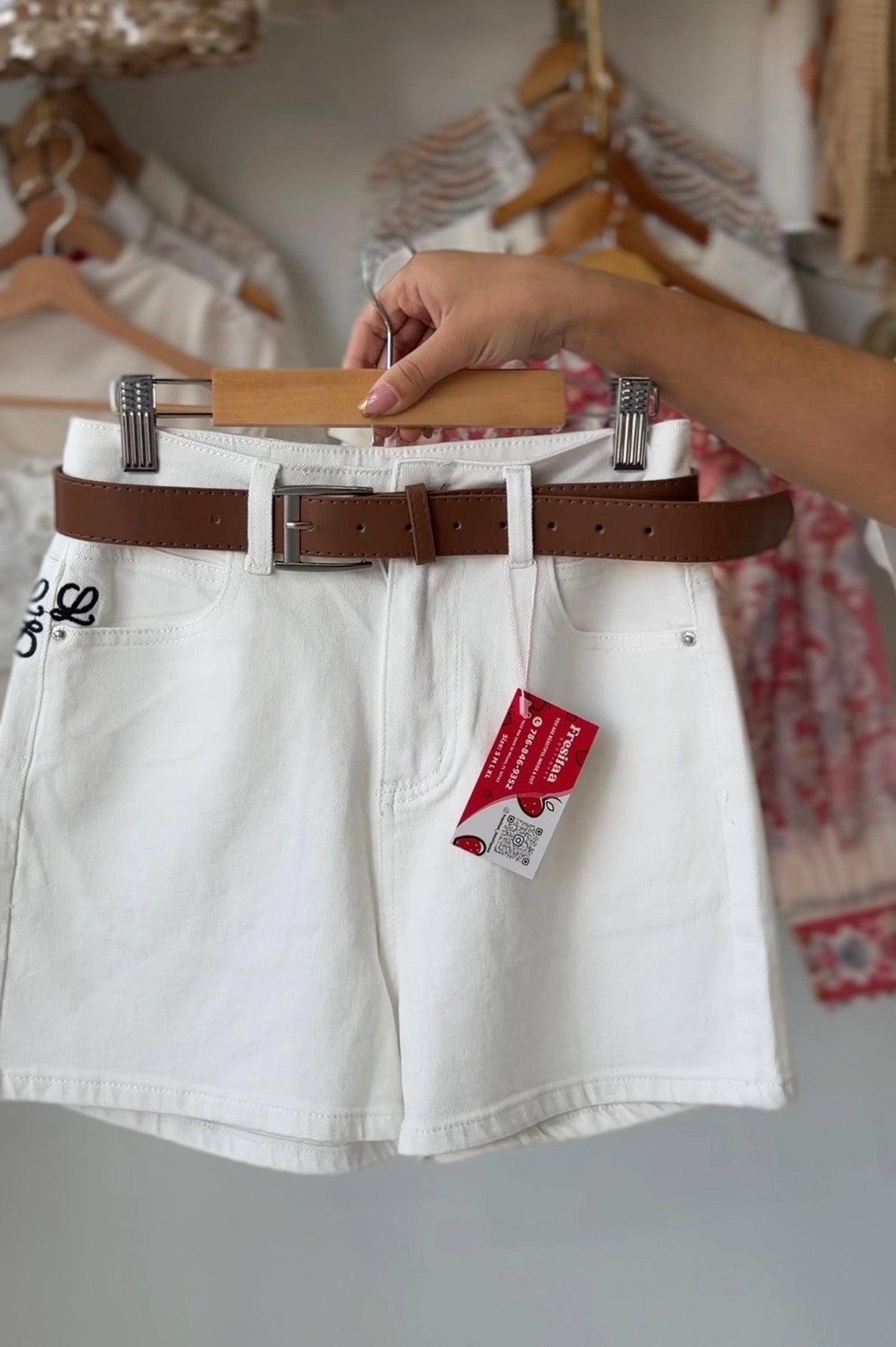 Classic Denim Shorts with Belt