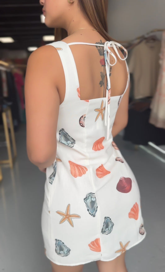 Vestido estampado conchas