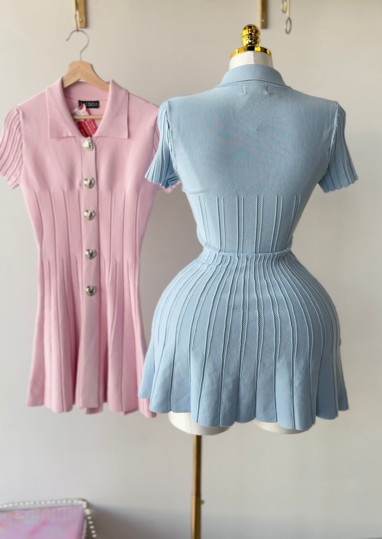 Elegant Pleated Button Mini Dress