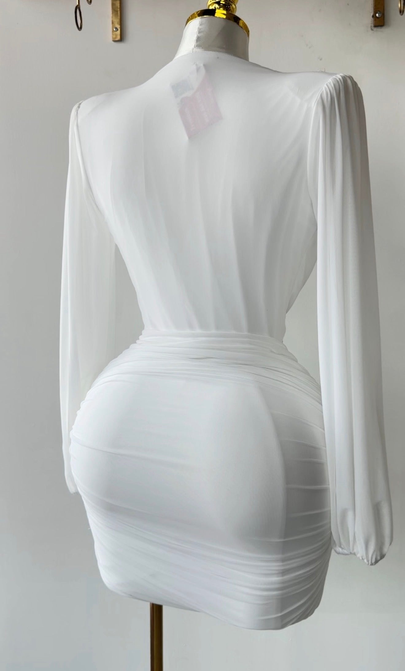Elegant Draped V-Neck Mini Dress