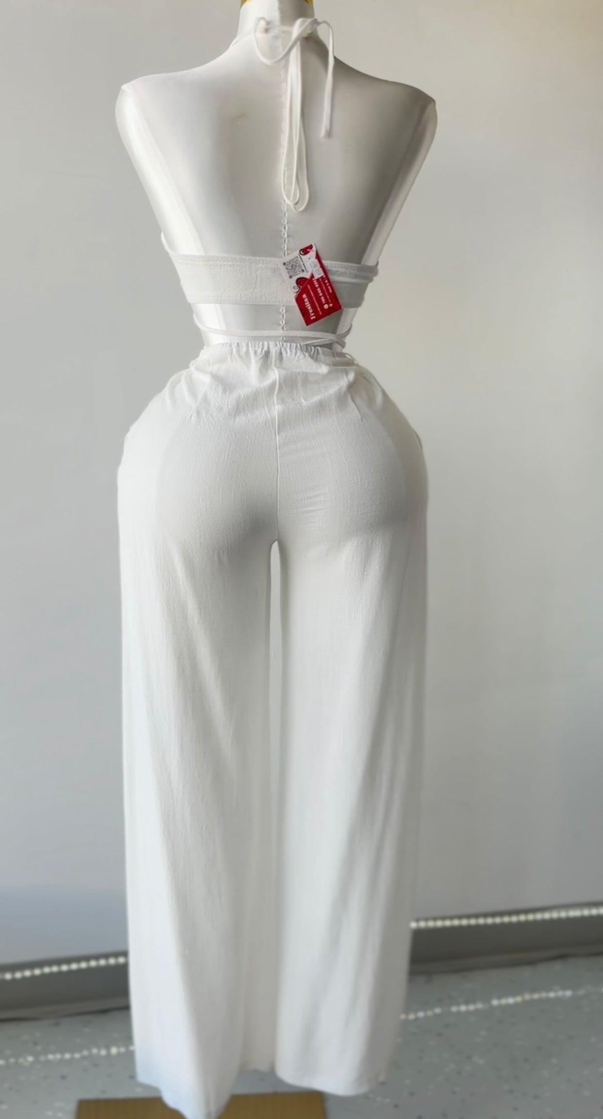 White Halter Two-Piece Set