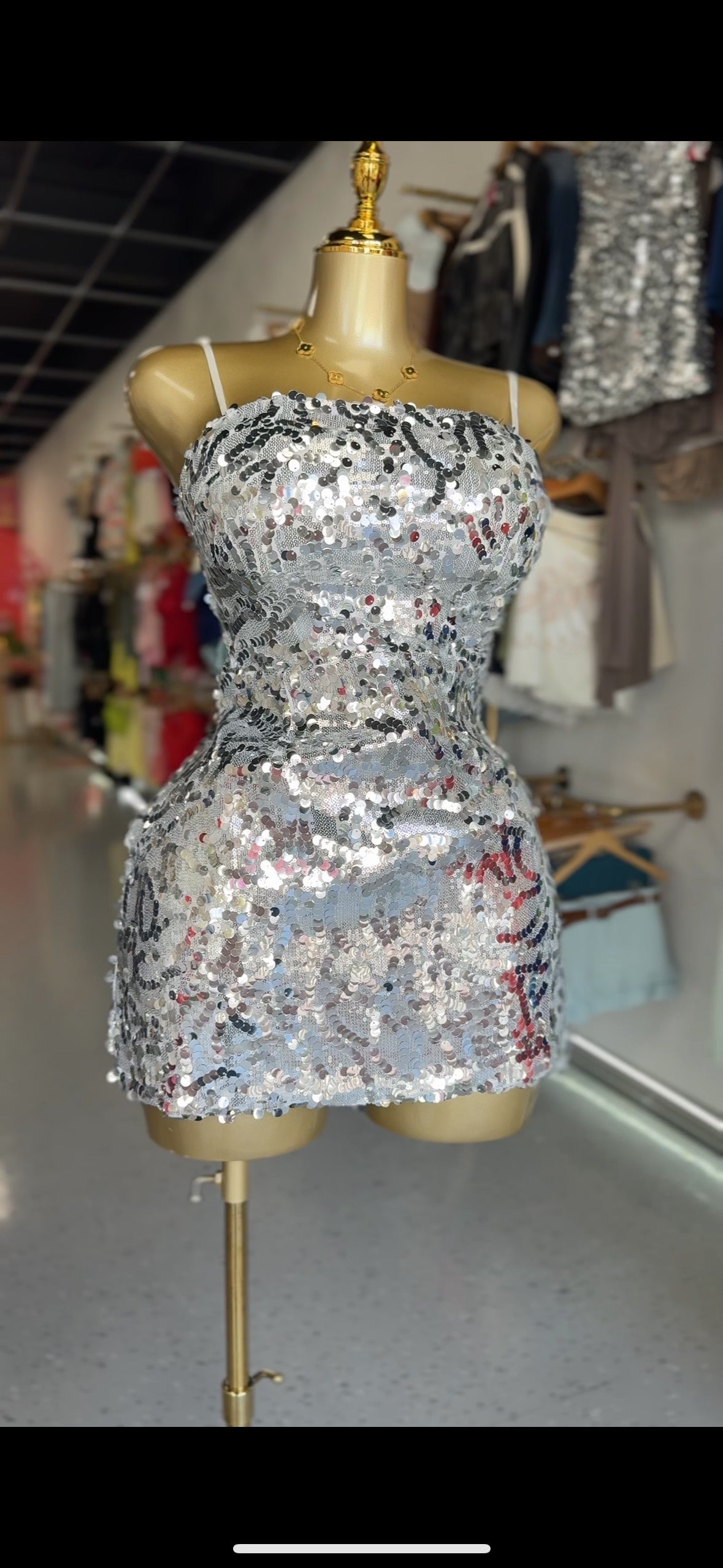 MINI DRESS SILVER