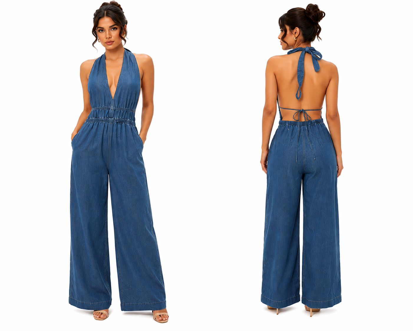 Halter Open-Back Wide-Leg Jumpsuit 🍓✨