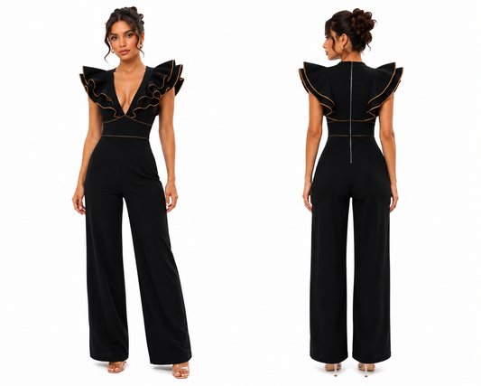 Ruffle Shoulder Wide-Leg Jumpsuit 🍓✨