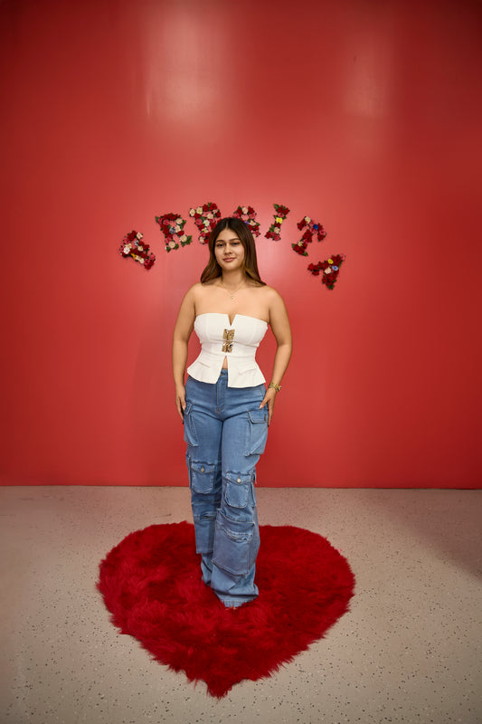 Pantalón azul, estilo Cargo