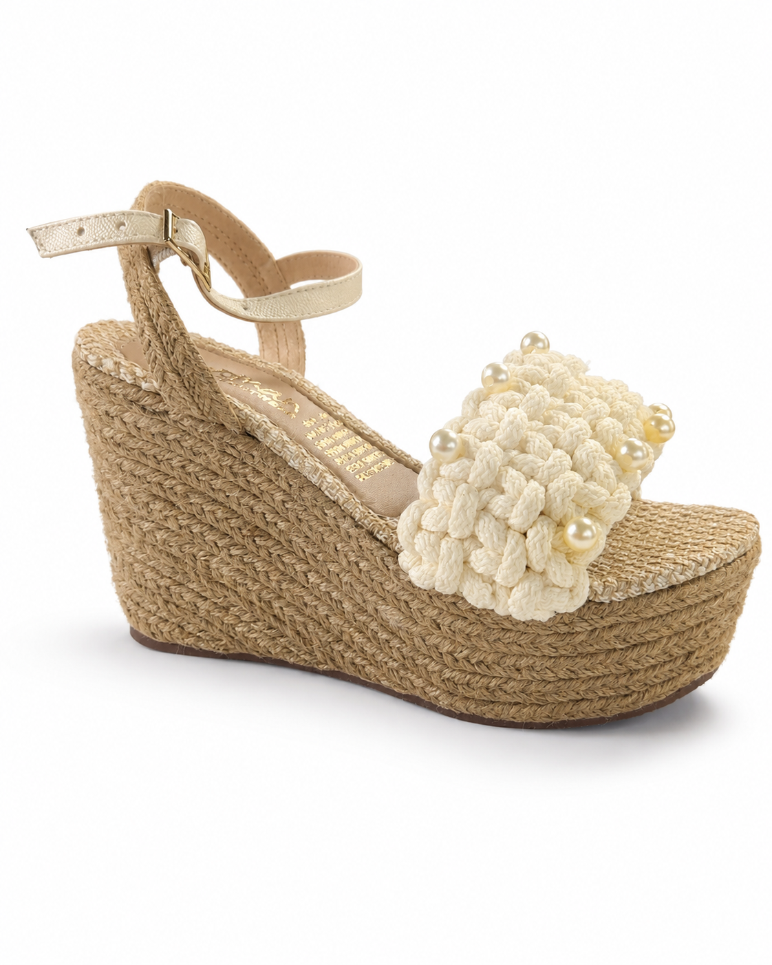 Pearl Embellished Espadrille Wedge Sandals 🍓✨