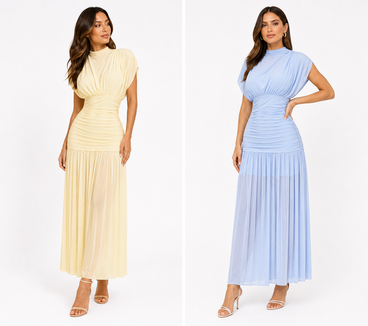 Elegant Pleated Midi Dress 🍓⭐