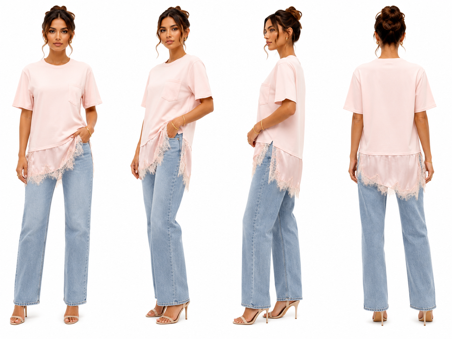 Lace Hem Oversized Tee 🍓⭐
