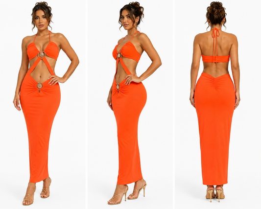 Cut-Out Halter Maxi Dress 🍓⭐
