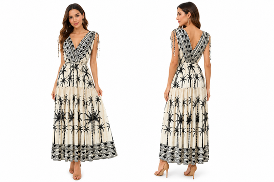 Palm Tree Print Maxi Dress 🍓❤️⭐