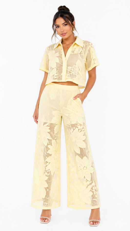 Tropical Breeze Floral Pant Set