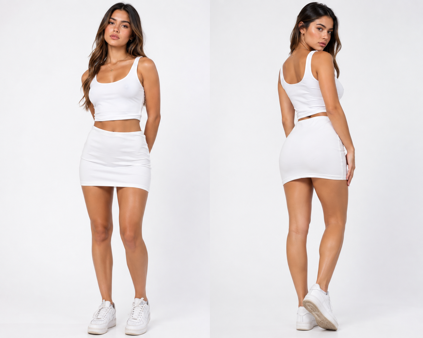 Classic High-Waist Fitted Mini Skirt