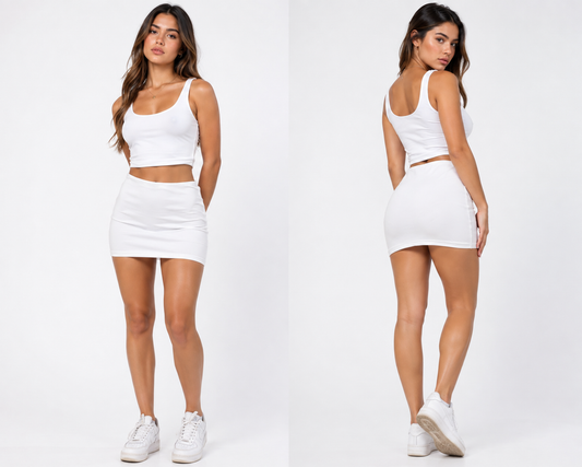 Classic High-Waist Fitted Mini Skirt