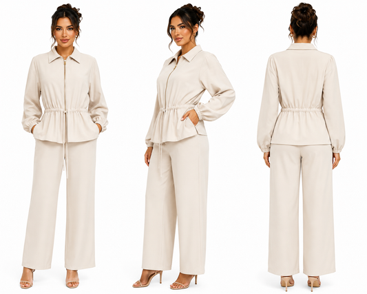 Zip-Up Peplum Pant Set 🍓⭐
