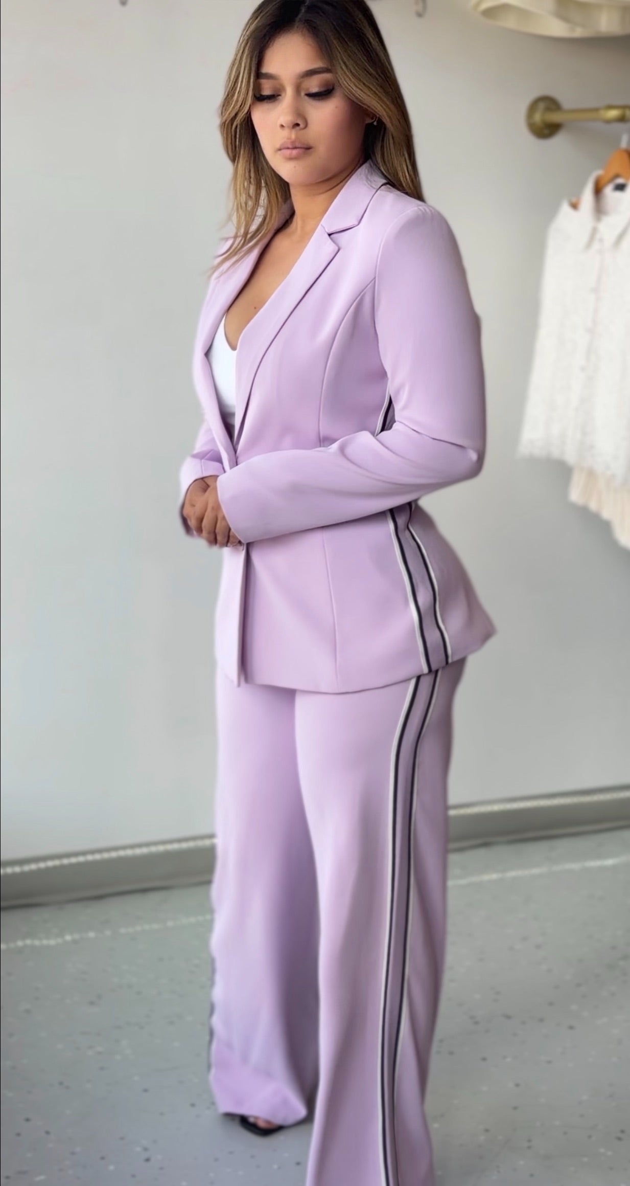 Violet Two-Piece Suit Set