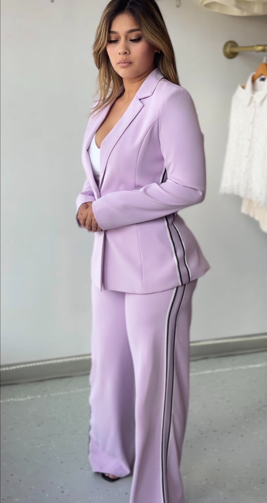 Violet Two-Piece Suit Set