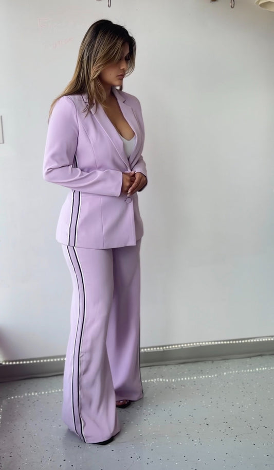 Violet Two-Piece Suit Set