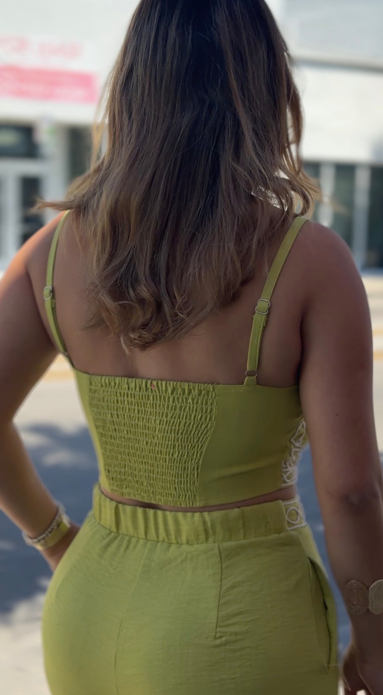 Lime Boho Lace Two-Piece Set