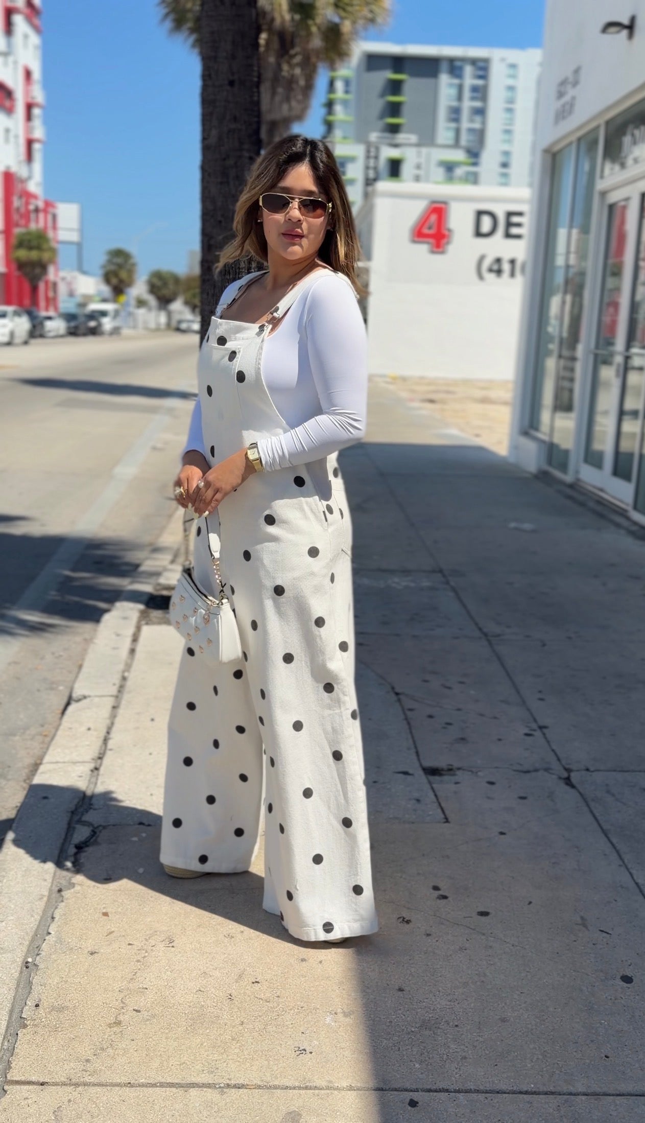Boho Polka Dot Wide-Leg Overall