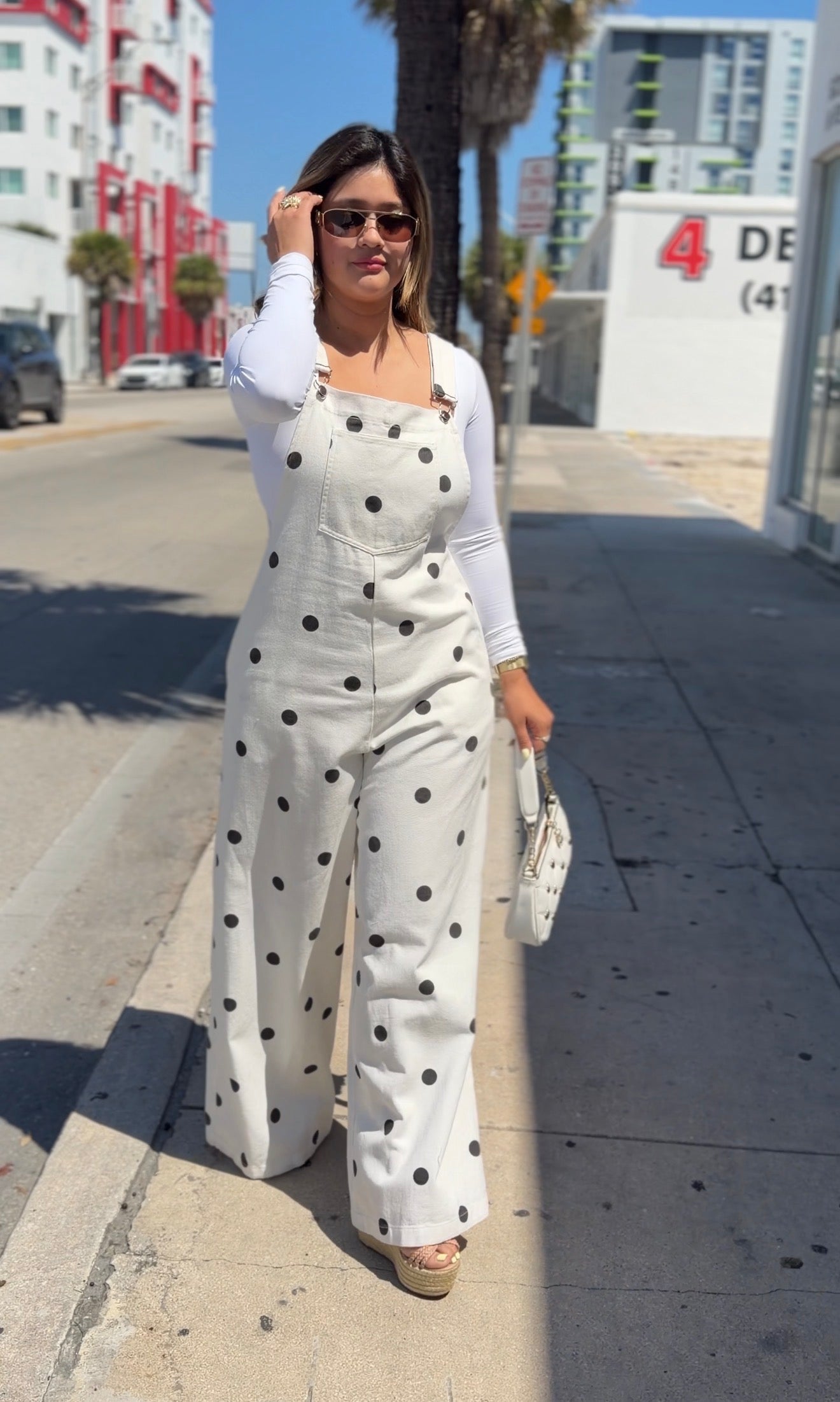 Boho Polka Dot Wide-Leg Overall