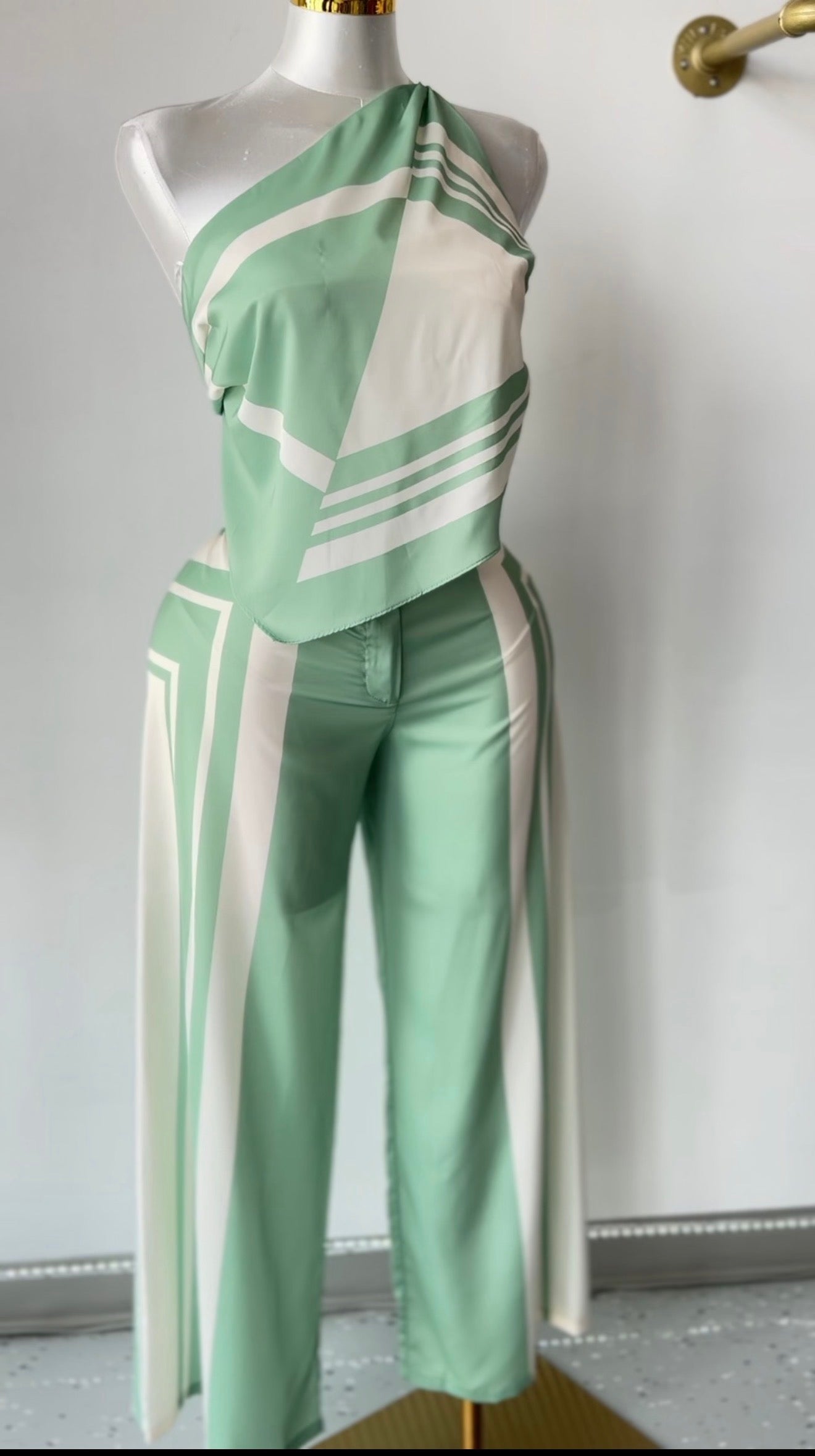 Halter Top and Wide-Leg Pants Set