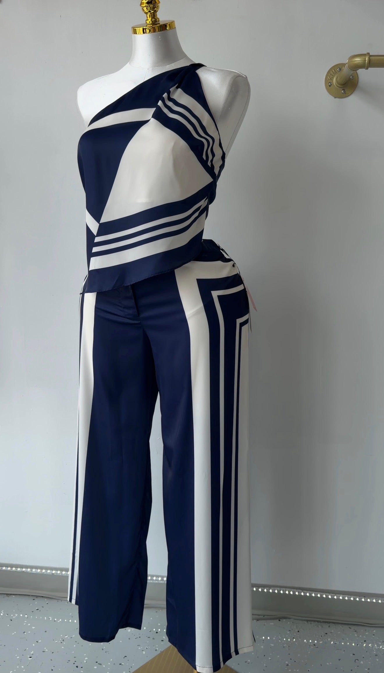 Halter Top and Wide-Leg Pants Set