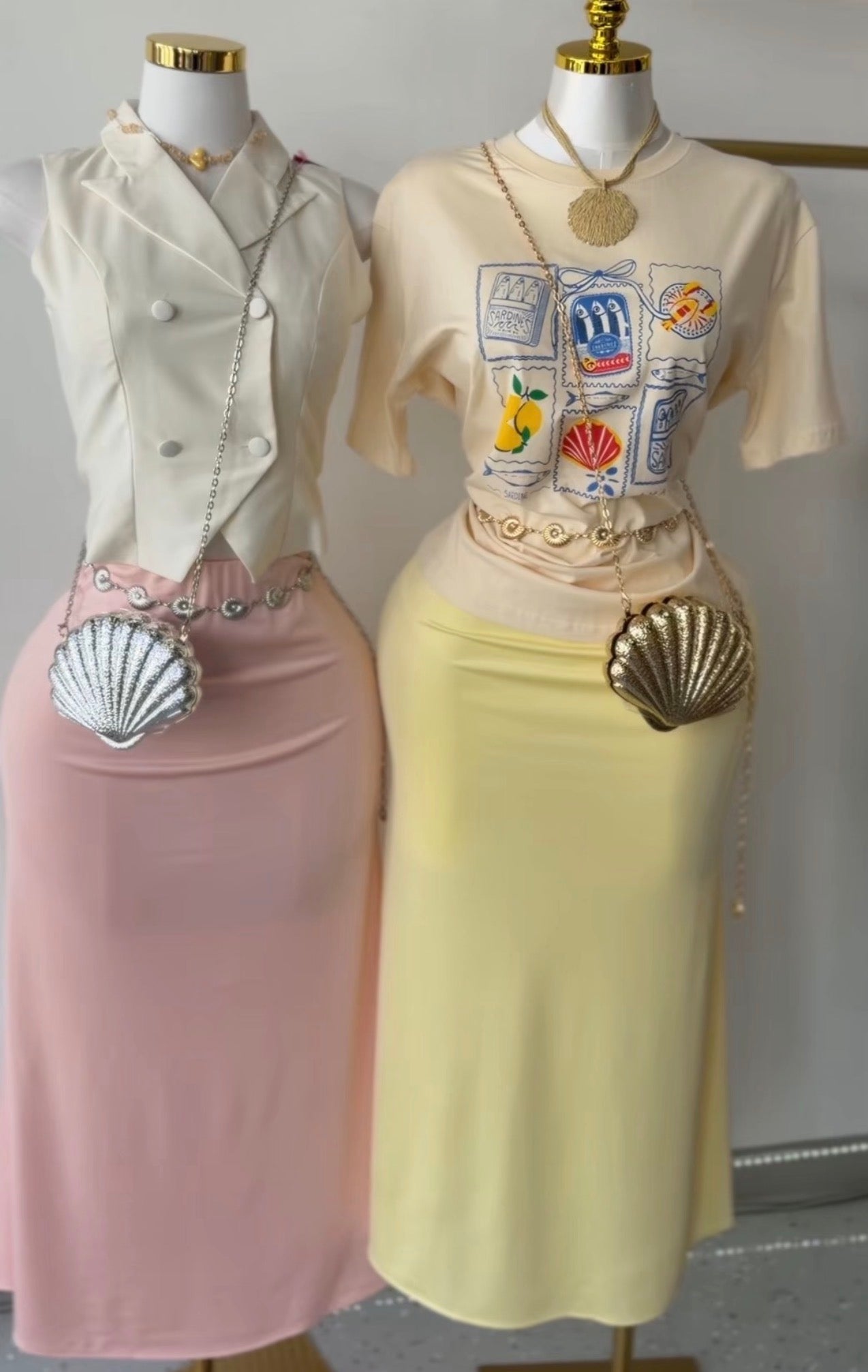 High-Waist Midi Skirt