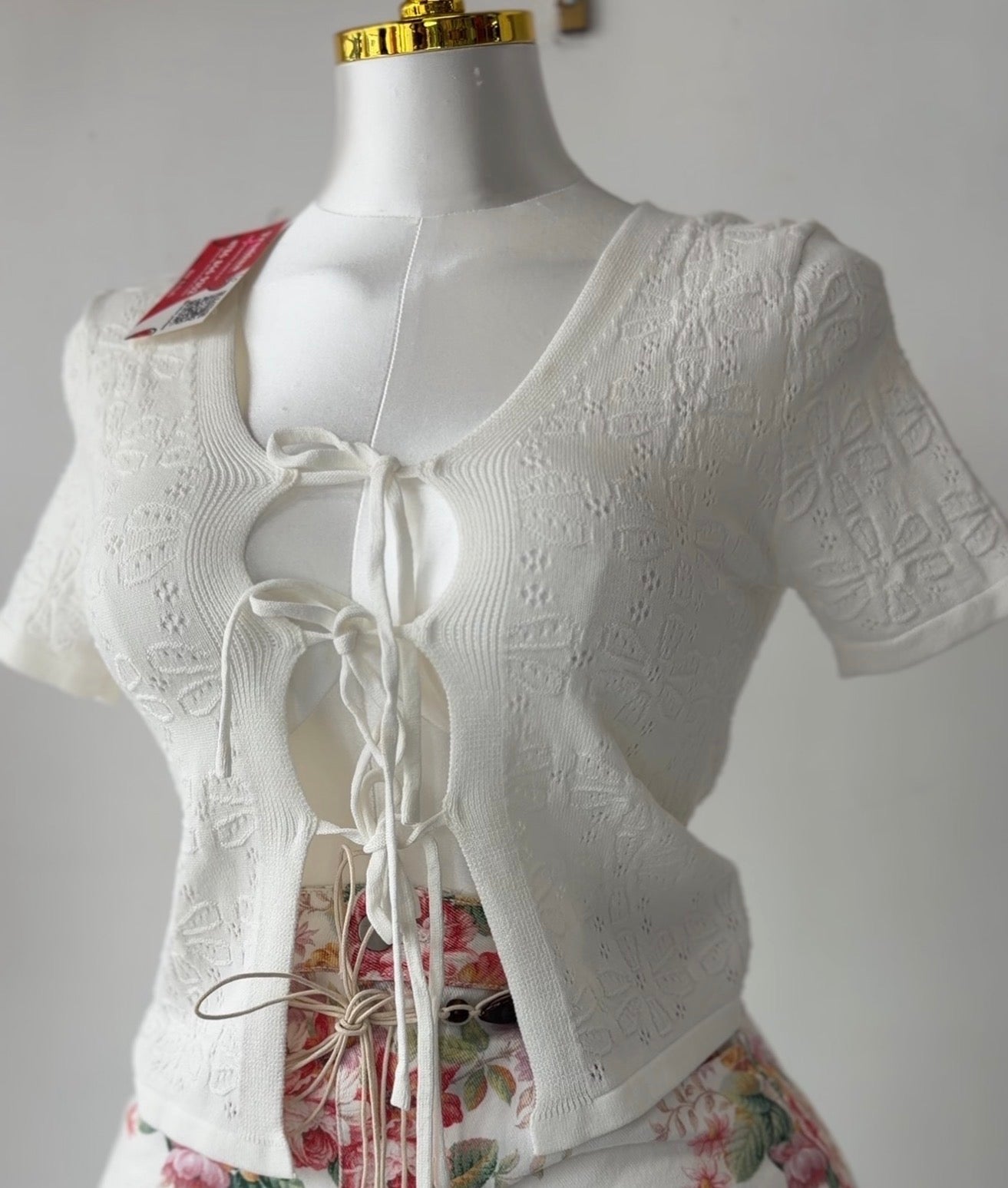 Lace-Up Front Knit Top