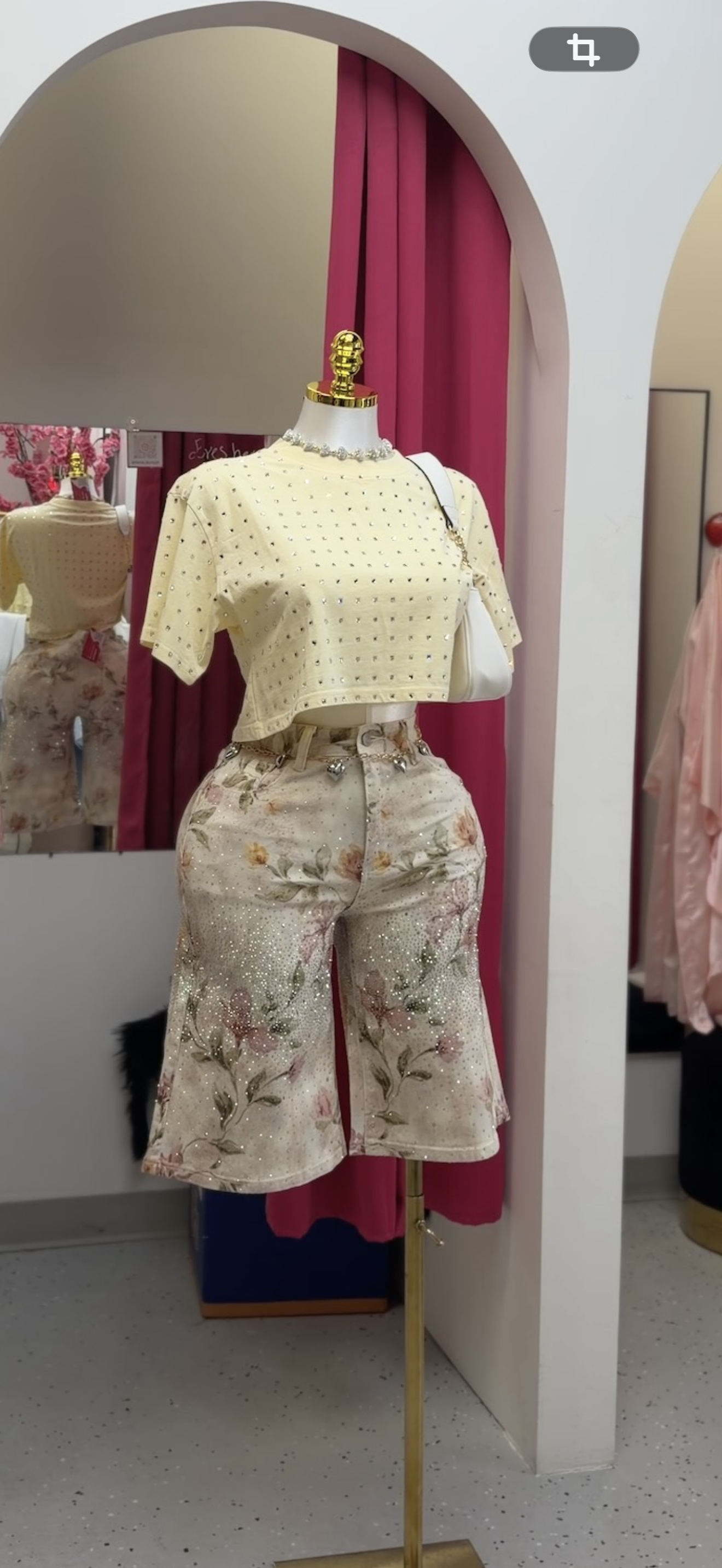 Floral High-Waisted Tailored Bermuda Shorts