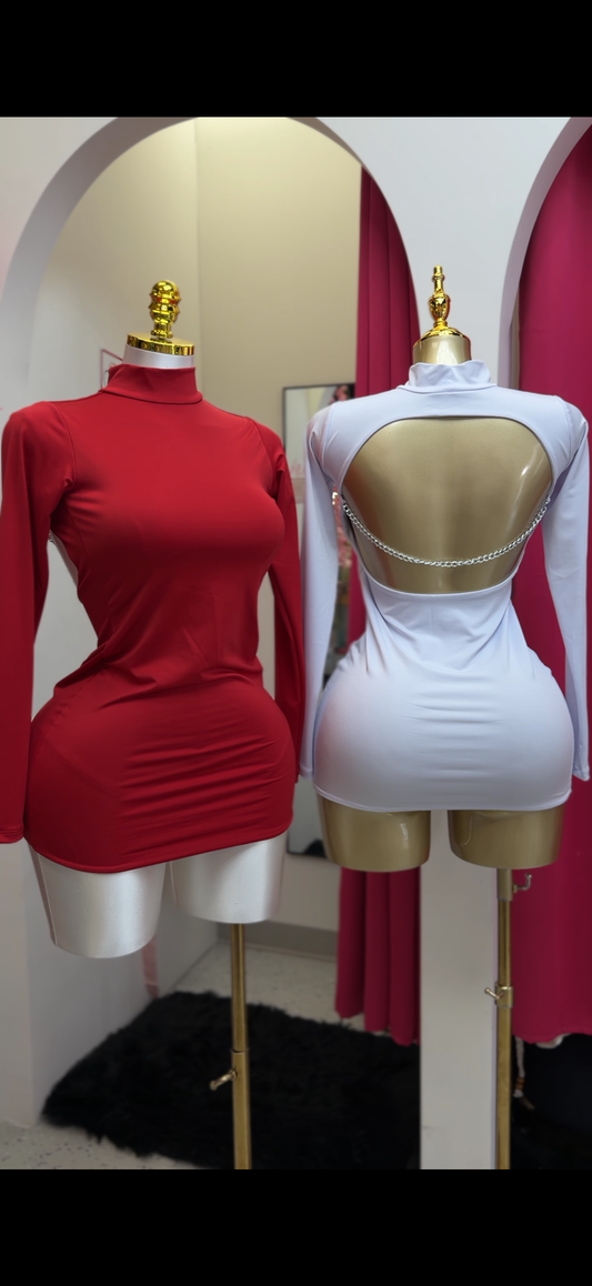 Open Back Turtleneck Mini Dress 🍓⭐