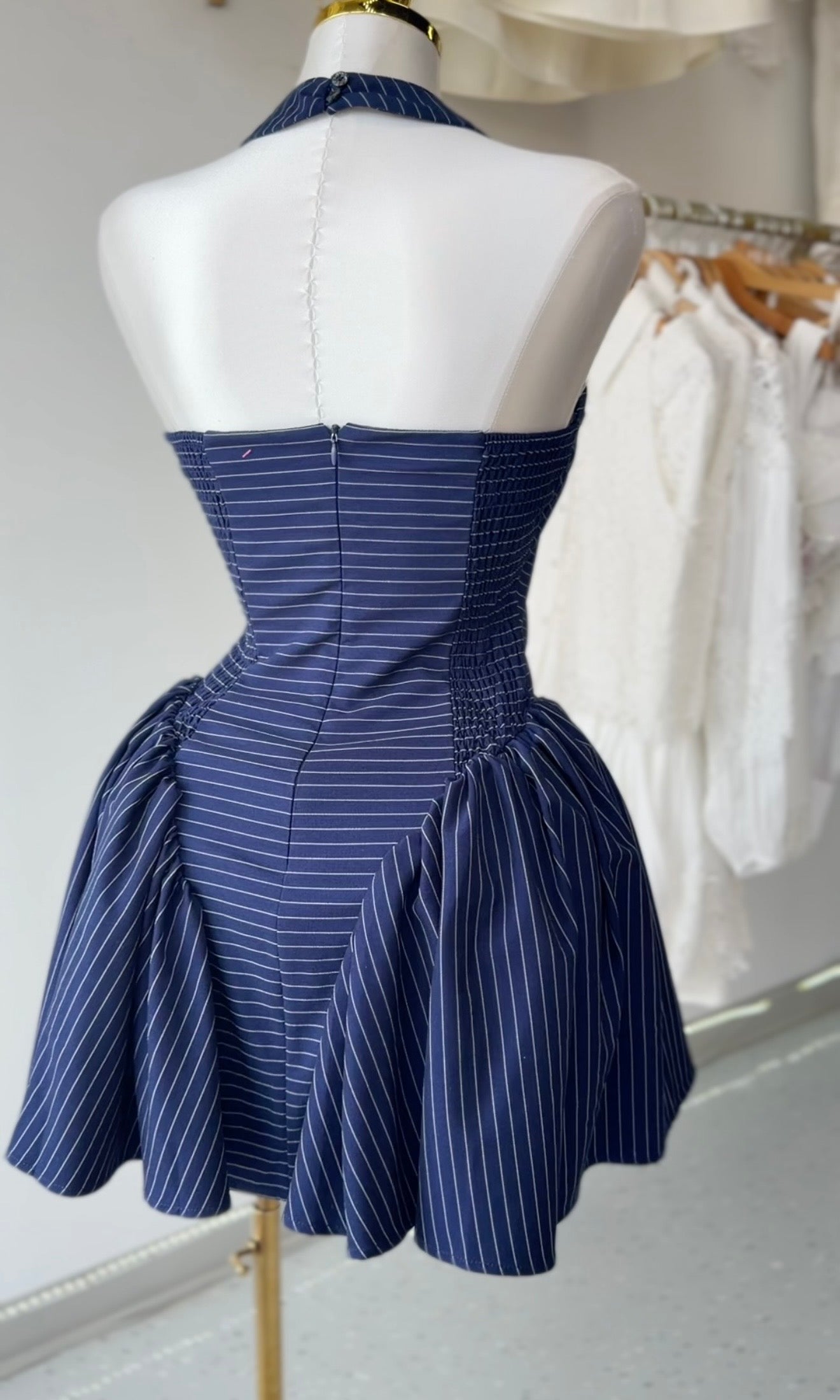 Short Blue Halter Dress