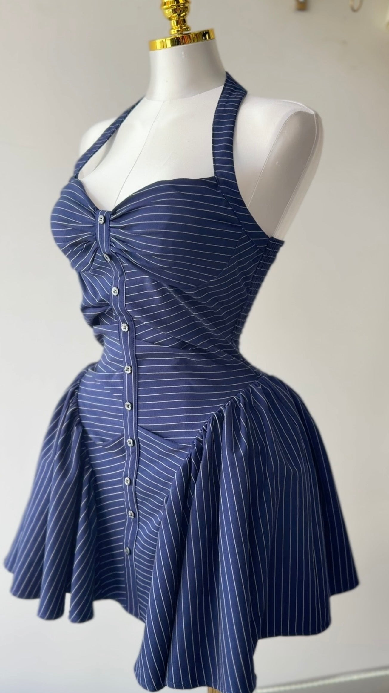 Short Blue Halter Dress