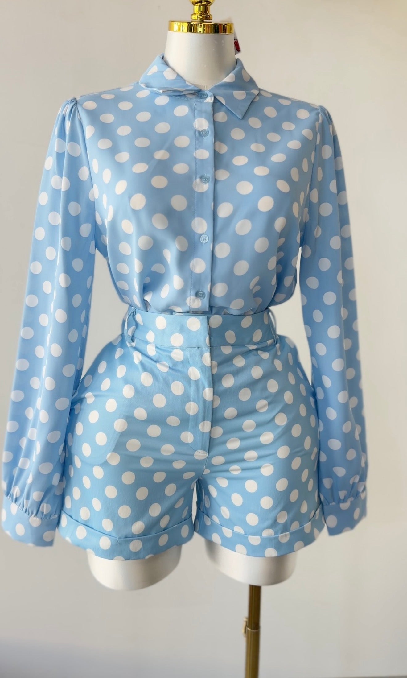 Polka Dot Shirt & Shorts Set