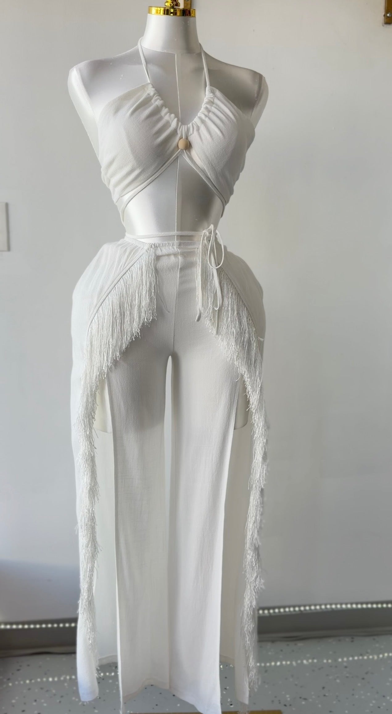 White Halter Two-Piece Set