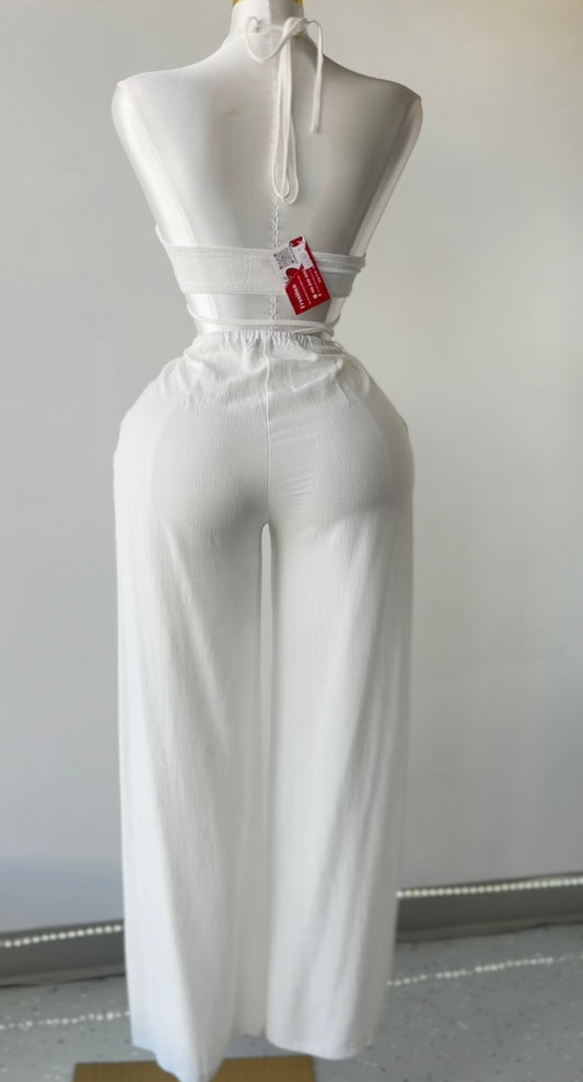 White Halter Two-Piece Set