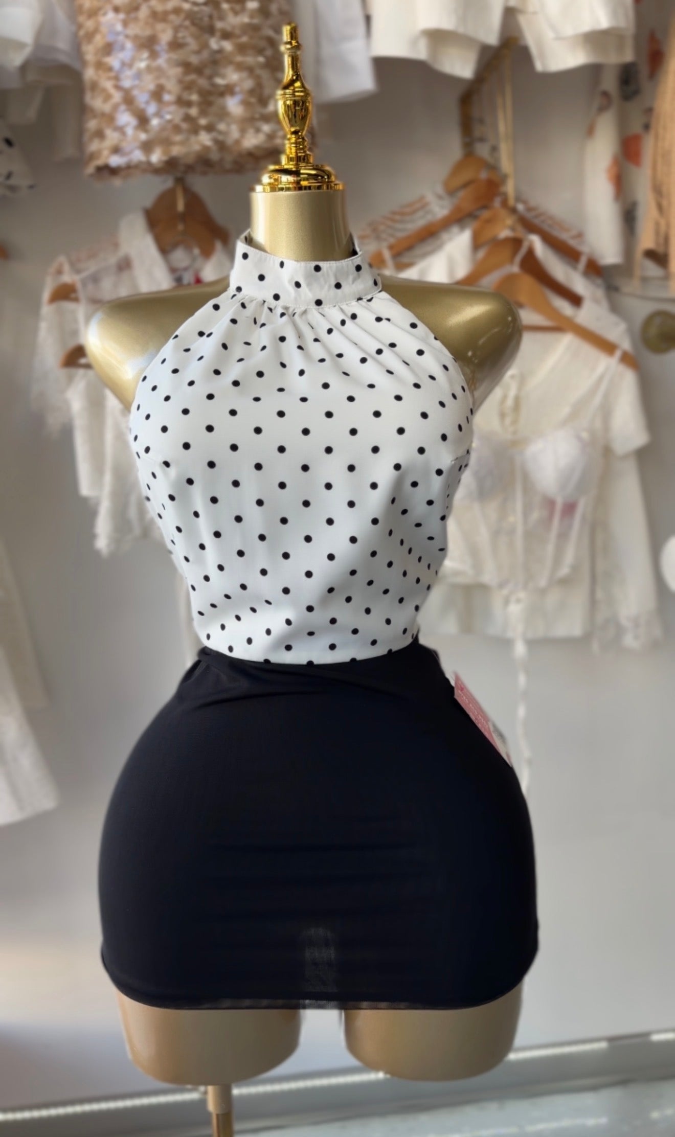 Polka Dot Halter Blouse