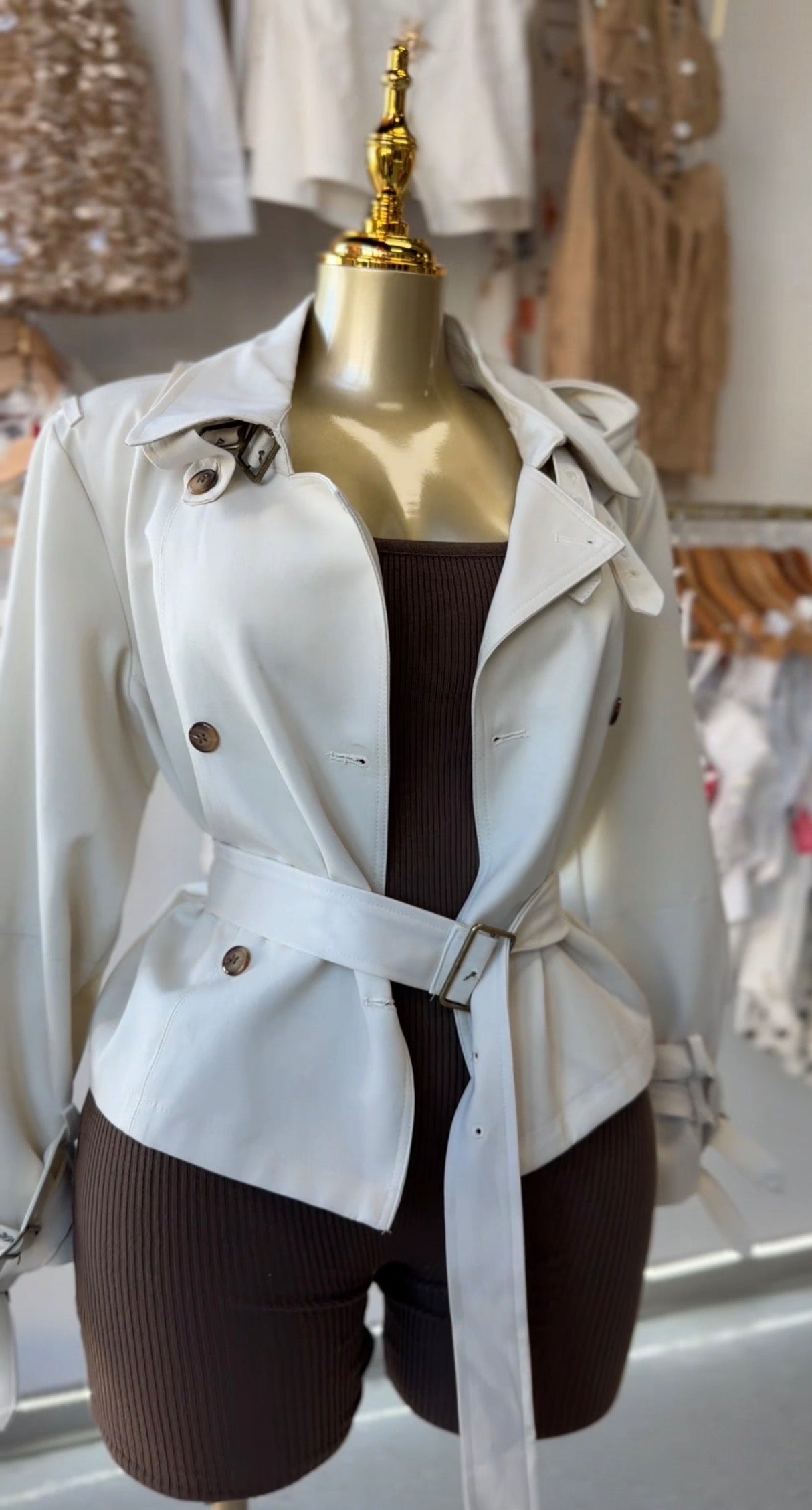 Chic Belted Moto Jacket