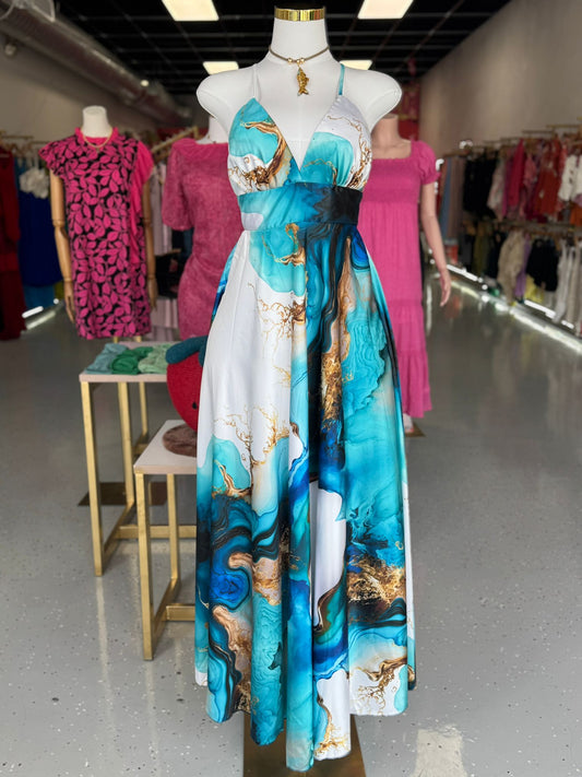 DRESS MULTICOLOR BLUE
