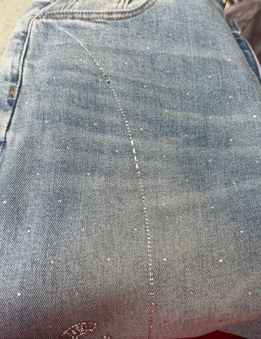 JEANS CON BRILLITOS )(