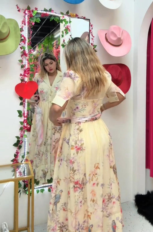 MAXI DRESS YELLOW FLOWERS