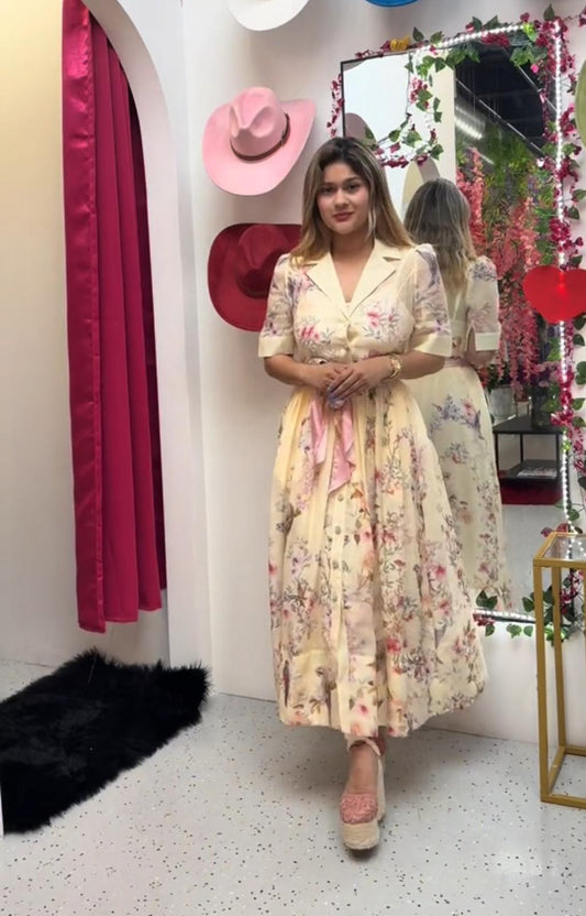 MAXI DRESS YELLOW FLOWERS